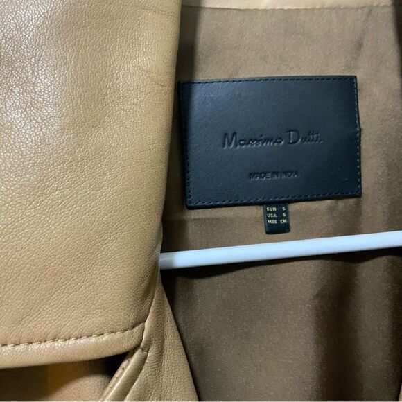 NWOT Massimo Dutti Tan 100% sheep Leather Blazer. Size S - Picture 3 of 10